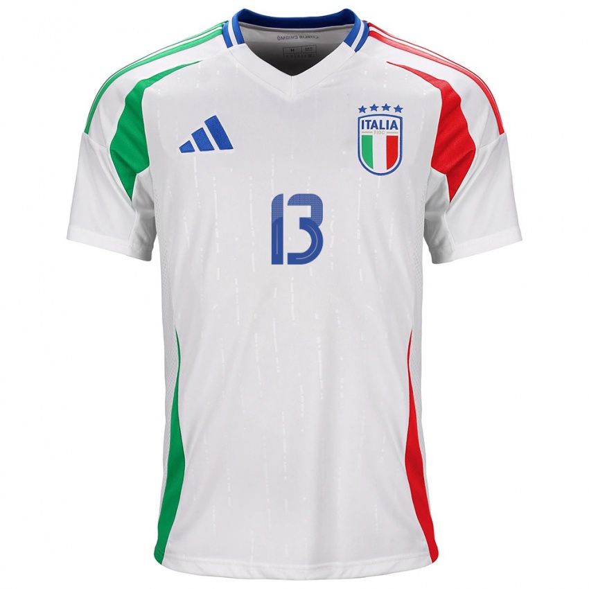 Hombre Camiseta Italia Christian Corradi #13 Blanco 2ª Equipación 24-26 La Camisa México