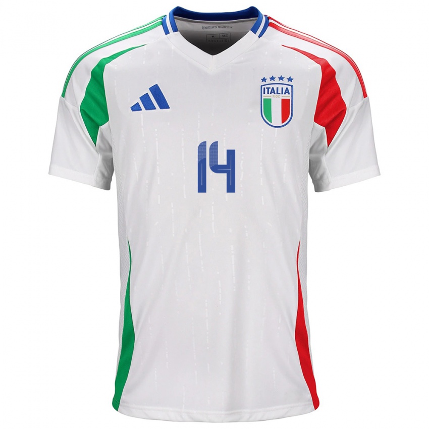 Hombre Camiseta Italia Chiara Beccari #14 Blanco 2ª Equipación 24-26 La Camisa México