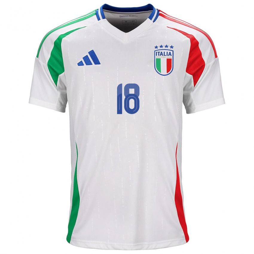 Hombre Camiseta Italia Kevin Zeroli #18 Blanco 2ª Equipación 24-26 La Camisa México