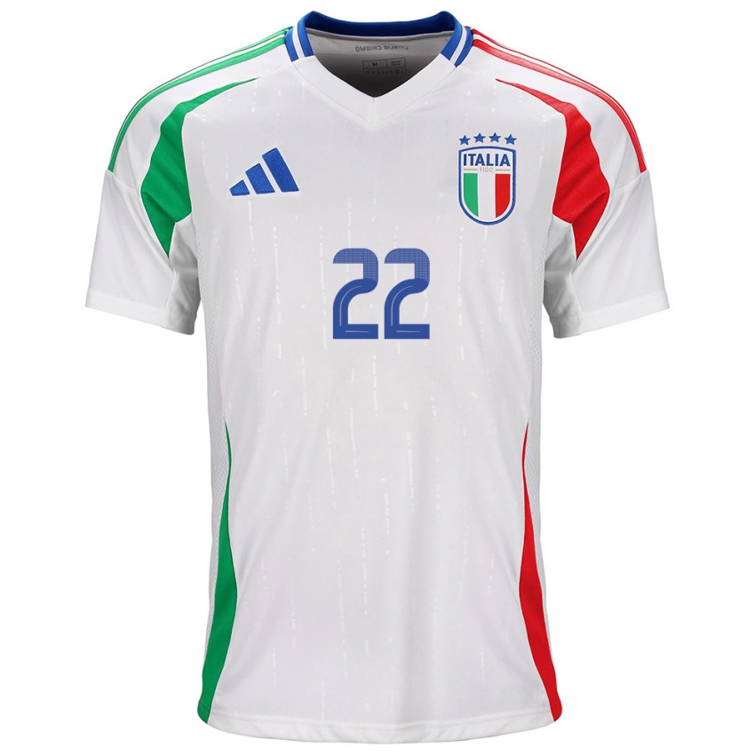 Hombre Camiseta Italia Francesca Durante #22 Blanco 2ª Equipación 24-26 La Camisa México