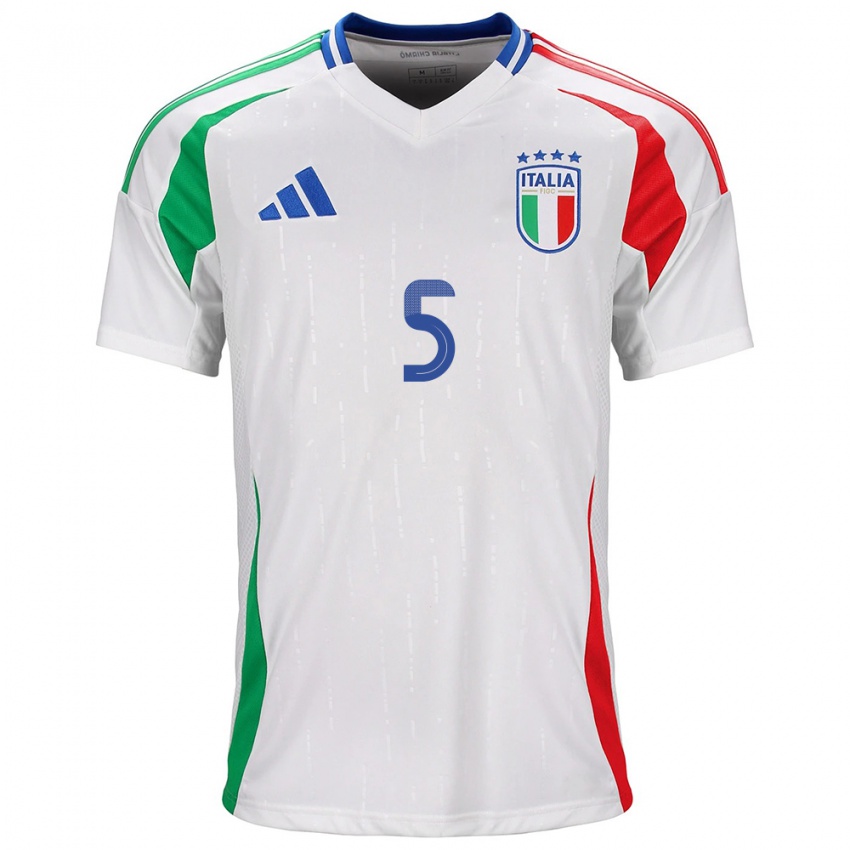 Hombre Camiseta Italia Cristiano Biraghi #5 Blanco 2ª Equipación 24-26 La Camisa México