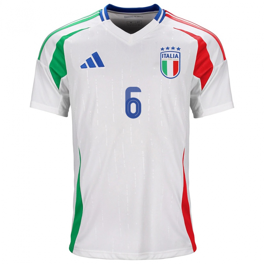 Hombre Camiseta Italia Diego Ripani #6 Blanco 2ª Equipación 24-26 La Camisa México