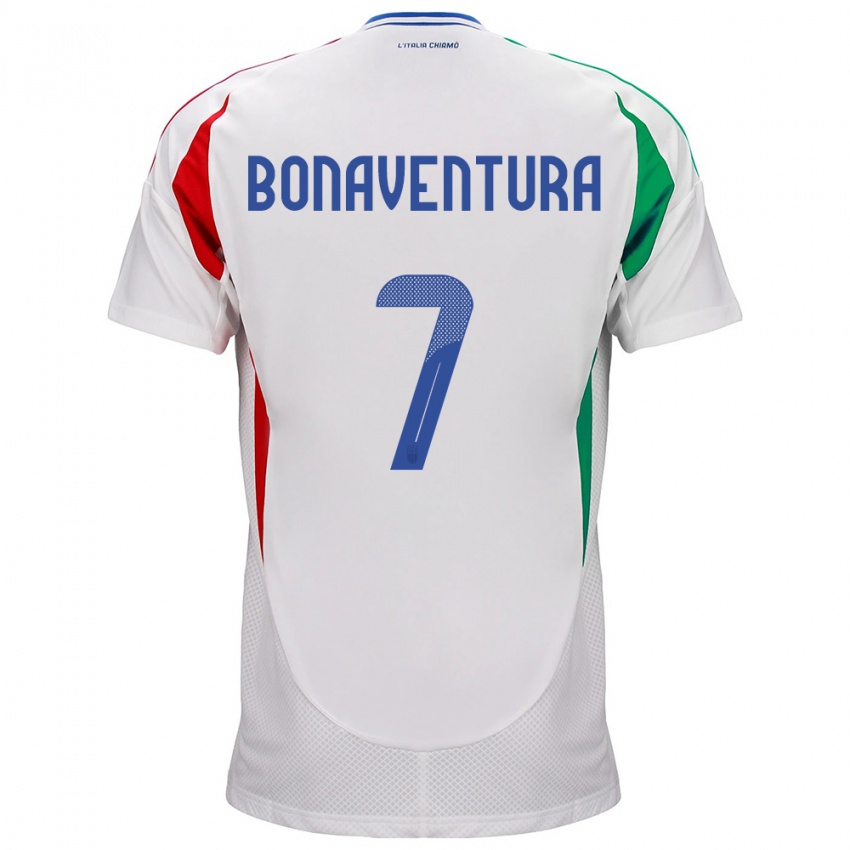 Hombre Camiseta Italia Giacomo Bonaventura #7 Blanco 2ª Equipación 24-26 La Camisa México