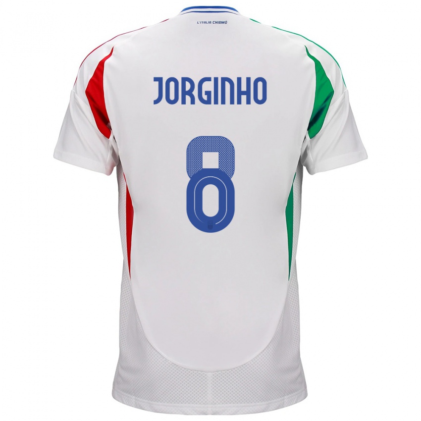 Hombre Camiseta Italia Jorginho #8 Blanco 2ª Equipación 24-26 La Camisa México