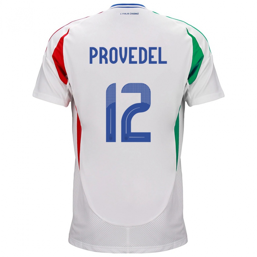 Hombre Camiseta Italia Ivan Provedel #12 Blanco 2ª Equipación 24-26 La Camisa México