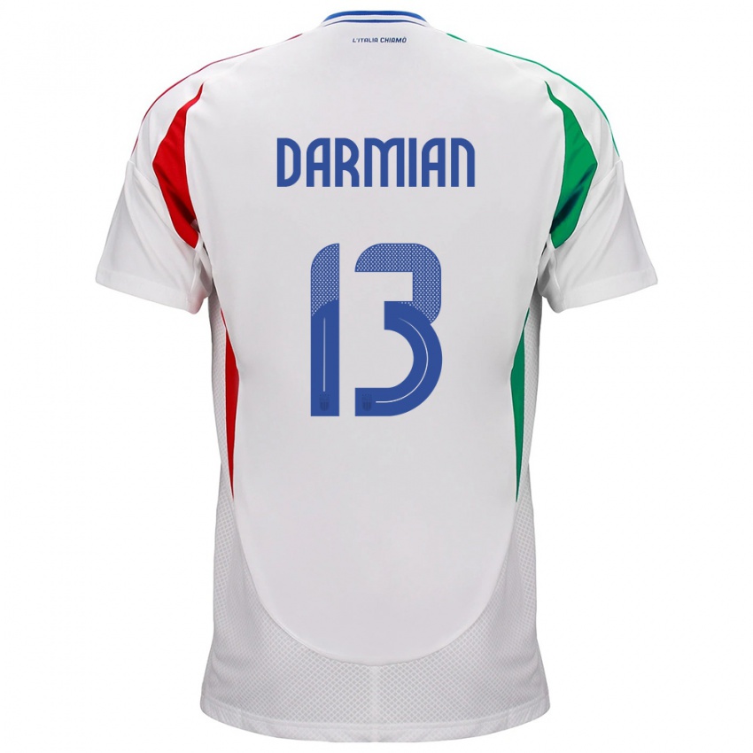 Hombre Camiseta Italia Matteo Darmian #13 Blanco 2ª Equipación 24-26 La Camisa México