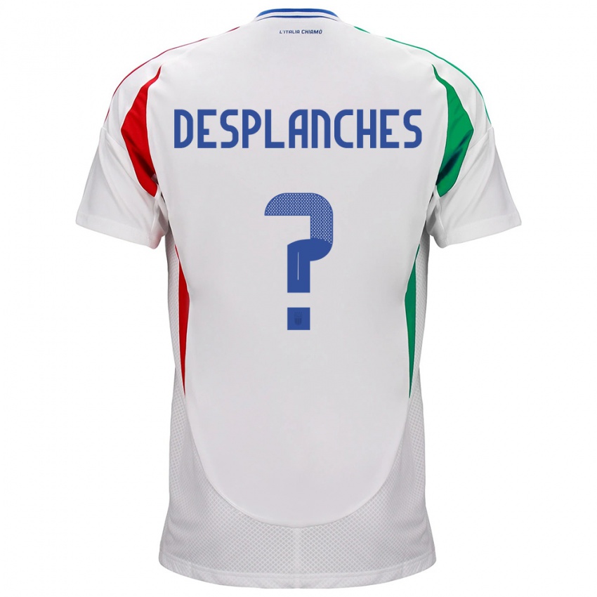 Hombre Camiseta Italia Sebastiano Desplanches #0 Blanco 2ª Equipación 24-26 La Camisa México