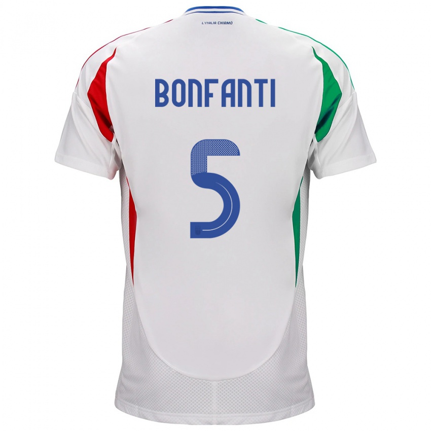 Hombre Camiseta Italia Giovanni Bonfanti #5 Blanco 2ª Equipación 24-26 La Camisa México