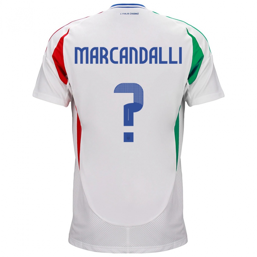 Hombre Camiseta Italia Alessandro Marcandalli #0 Blanco 2ª Equipación 24-26 La Camisa México