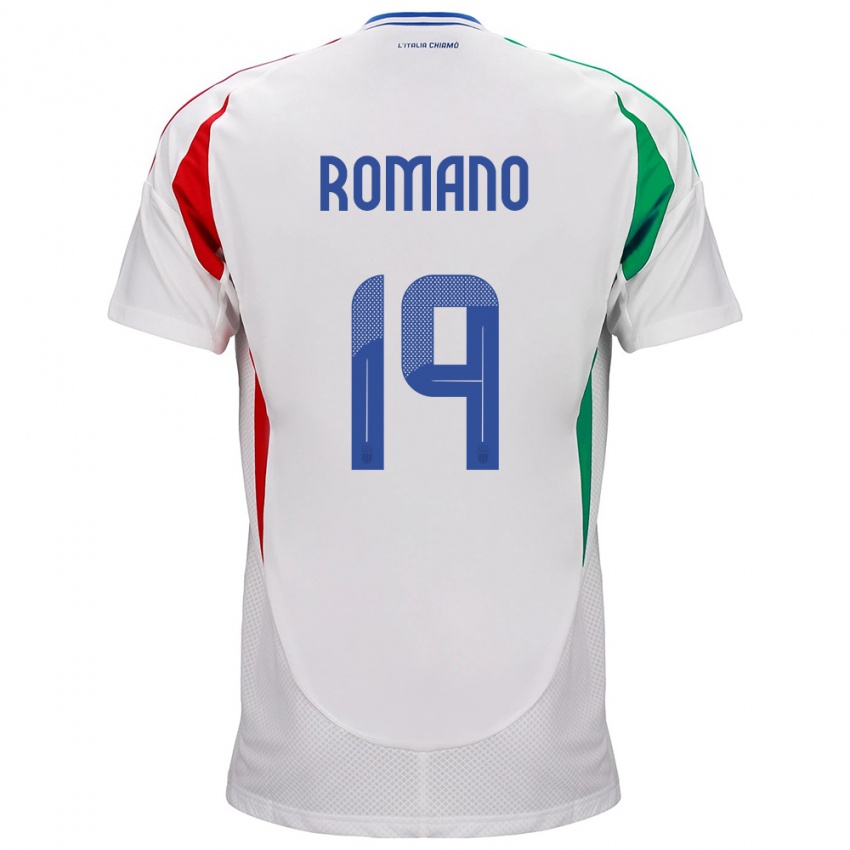 Hombre Camiseta Italia Marco Romano #19 Blanco 2ª Equipación 24-26 La Camisa México