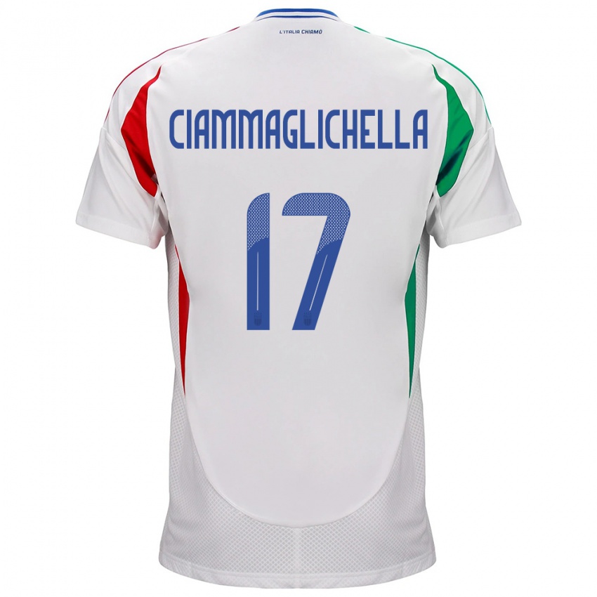 Hombre Camiseta Italia Aaron Ciammaglichella #17 Blanco 2ª Equipación 24-26 La Camisa México