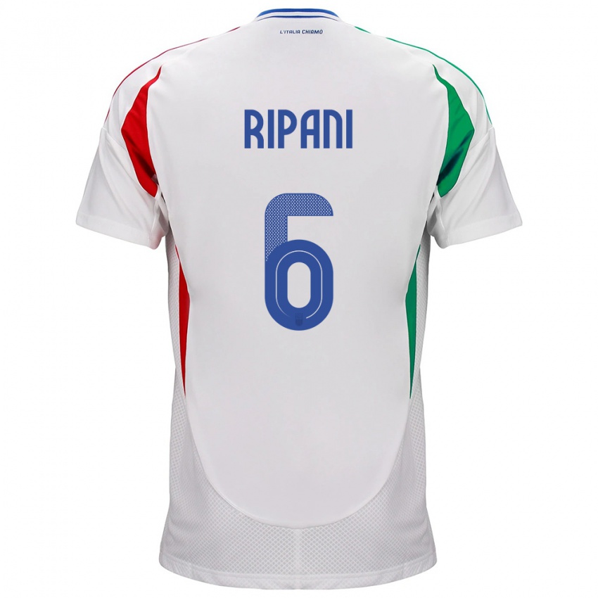 Hombre Camiseta Italia Diego Ripani #6 Blanco 2ª Equipación 24-26 La Camisa México