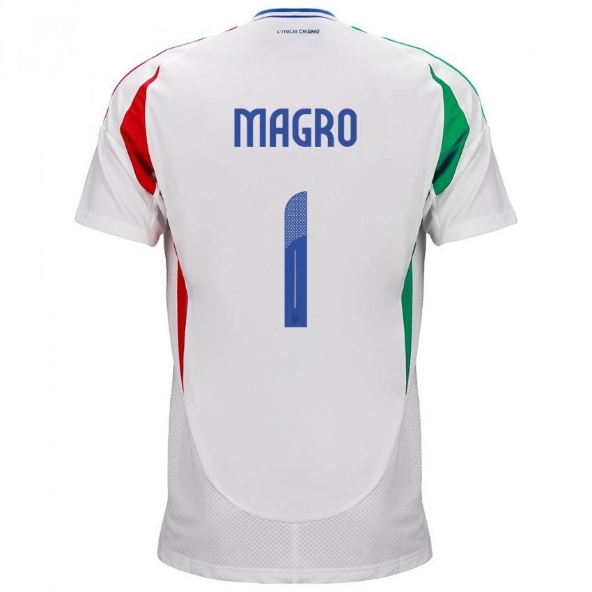 Hombre Camiseta Italia Federico Magro #1 Blanco 2ª Equipación 24-26 La Camisa México