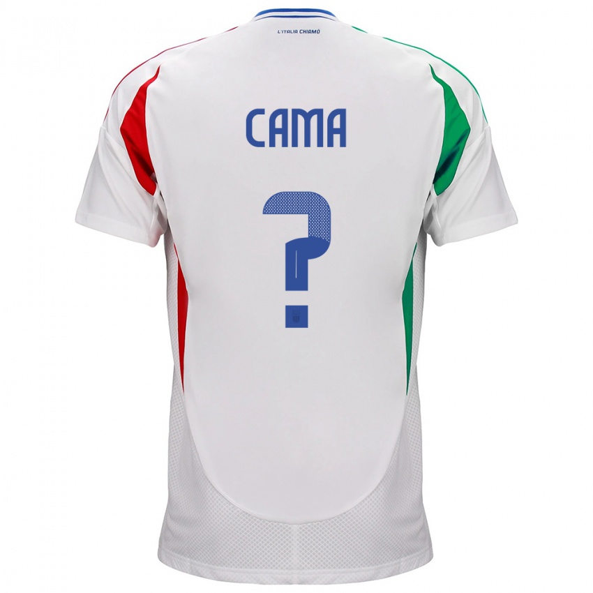 Hombre Camiseta Italia Cristian Cama #0 Blanco 2ª Equipación 24-26 La Camisa México