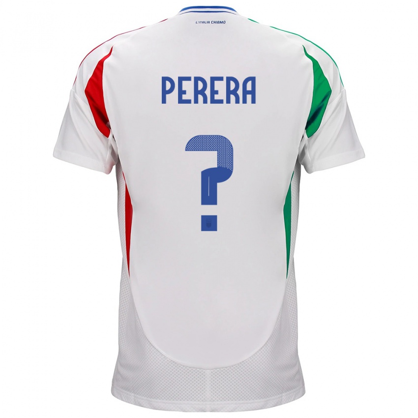 Hombre Camiseta Italia Nirash Perera #0 Blanco 2ª Equipación 24-26 La Camisa México