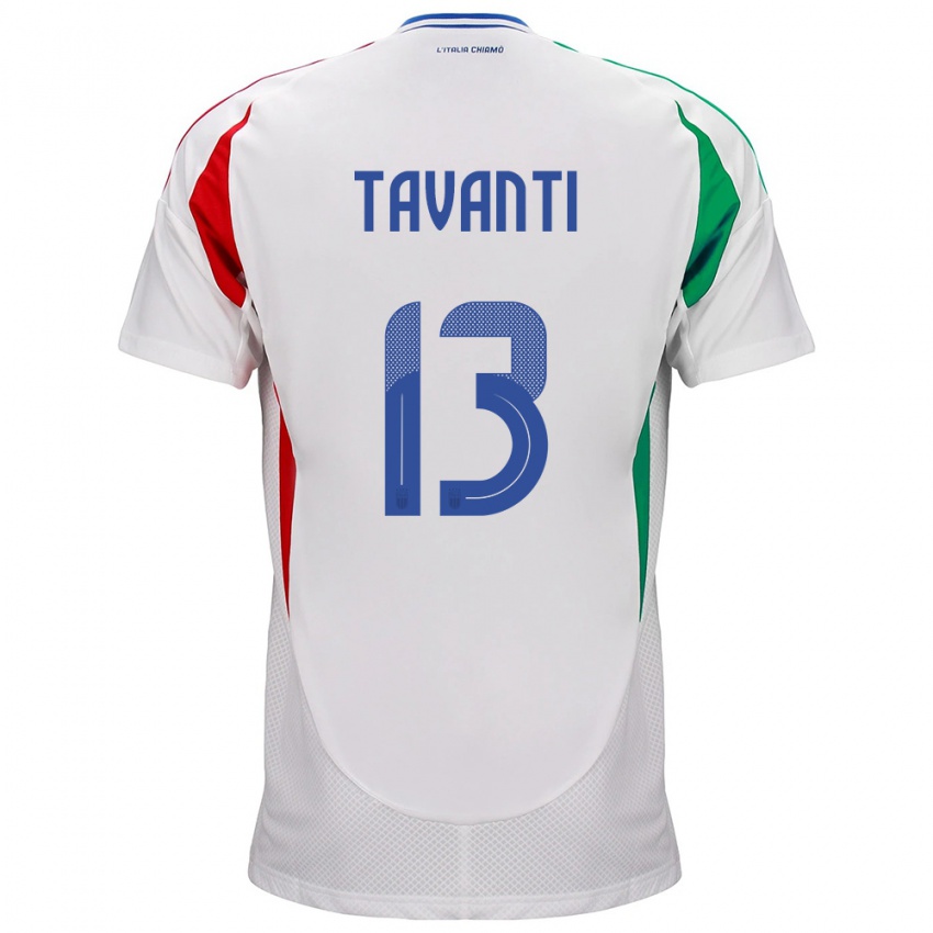 Hombre Camiseta Italia Samuele Tavanti #13 Blanco 2ª Equipación 24-26 La Camisa México