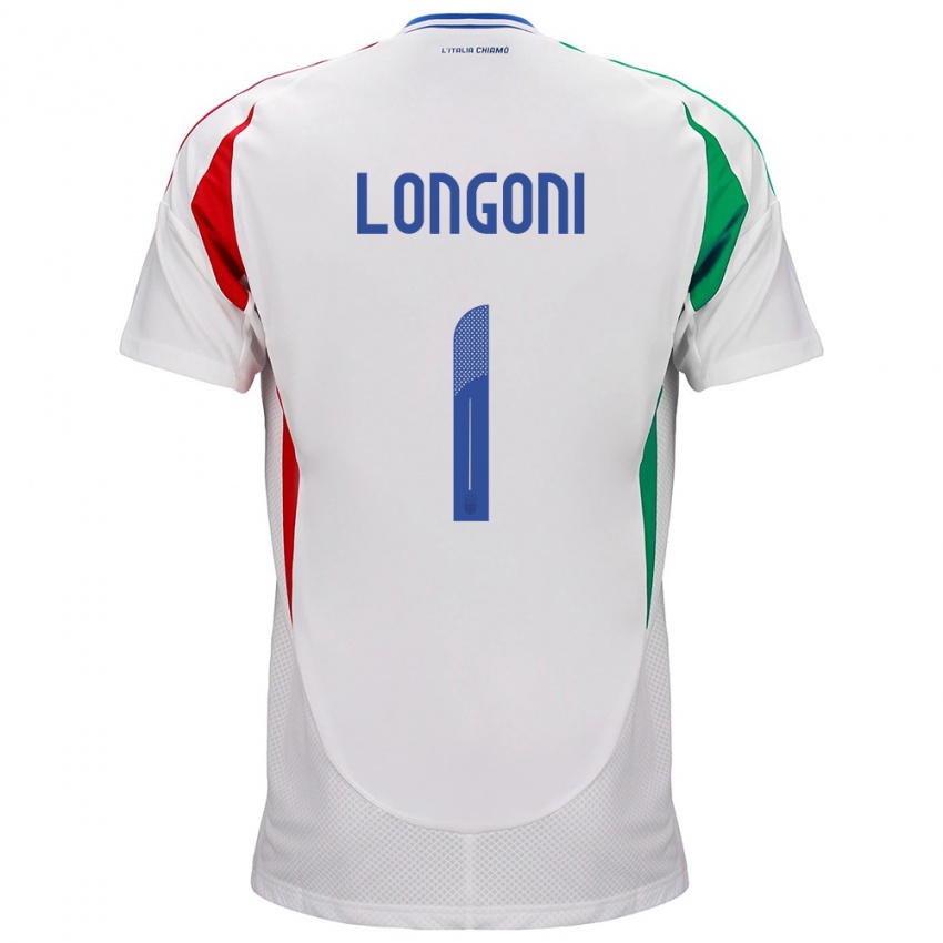 Hombre Camiseta Italia Alessandro Longoni #1 Blanco 2ª Equipación 24-26 La Camisa México