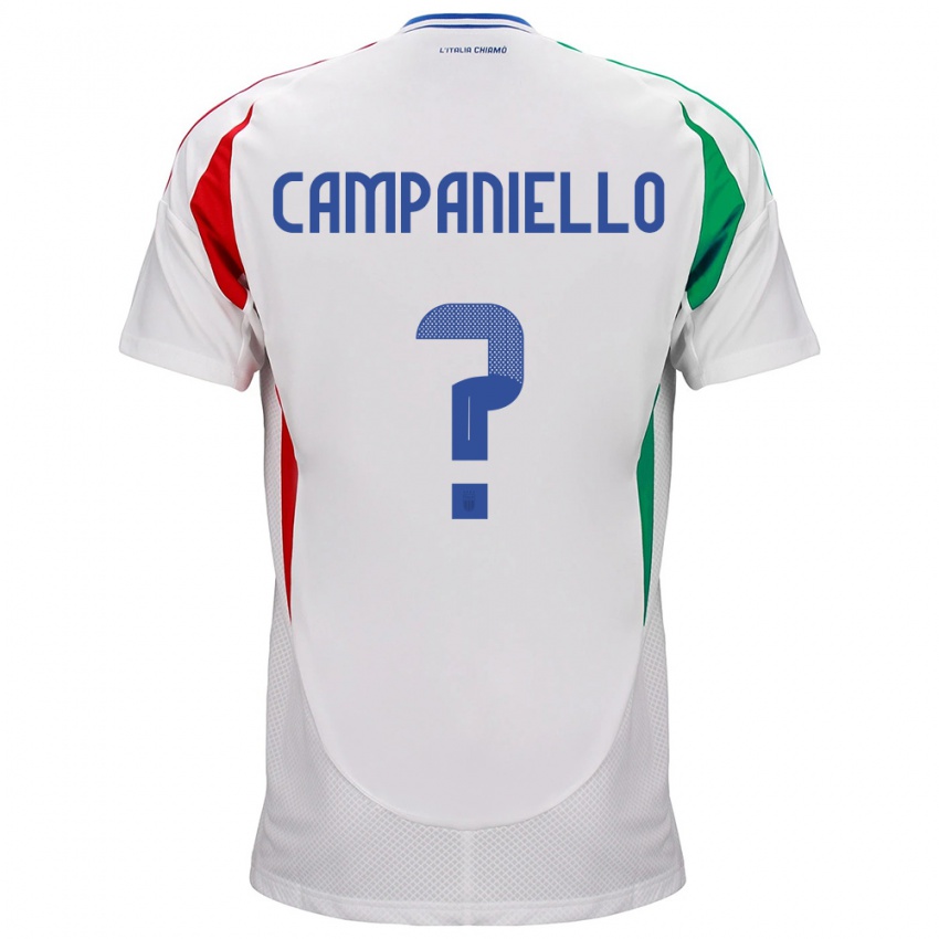 Hombre Camiseta Italia Thomas Campaniello #0 Blanco 2ª Equipación 24-26 La Camisa México