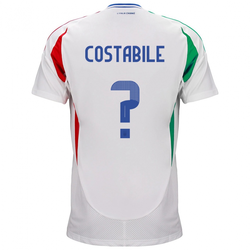 Hombre Camiseta Italia Cristian Costabile #0 Blanco 2ª Equipación 24-26 La Camisa México