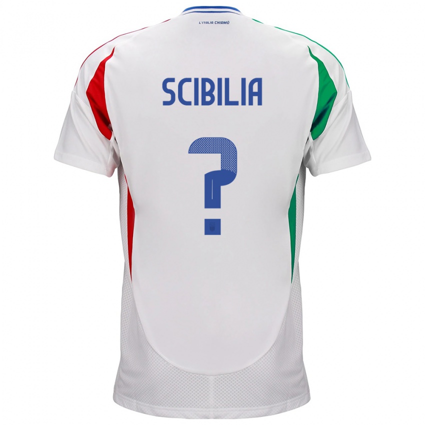 Hombre Camiseta Italia Dylan Scibilia #0 Blanco 2ª Equipación 24-26 La Camisa México