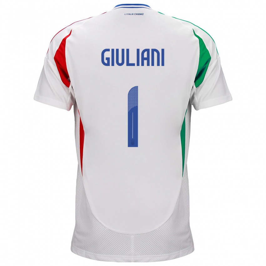 Hombre Camiseta Italia Laura Giuliani #1 Blanco 2ª Equipación 24-26 La Camisa México