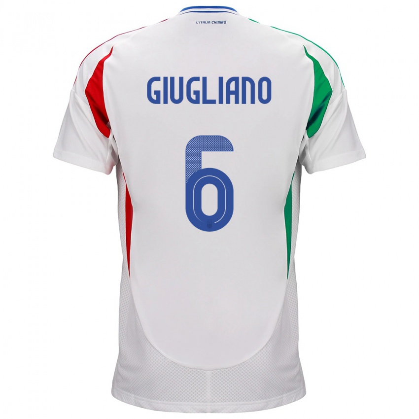 Hombre Camiseta Italia Manuela Giugliano #6 Blanco 2ª Equipación 24-26 La Camisa México