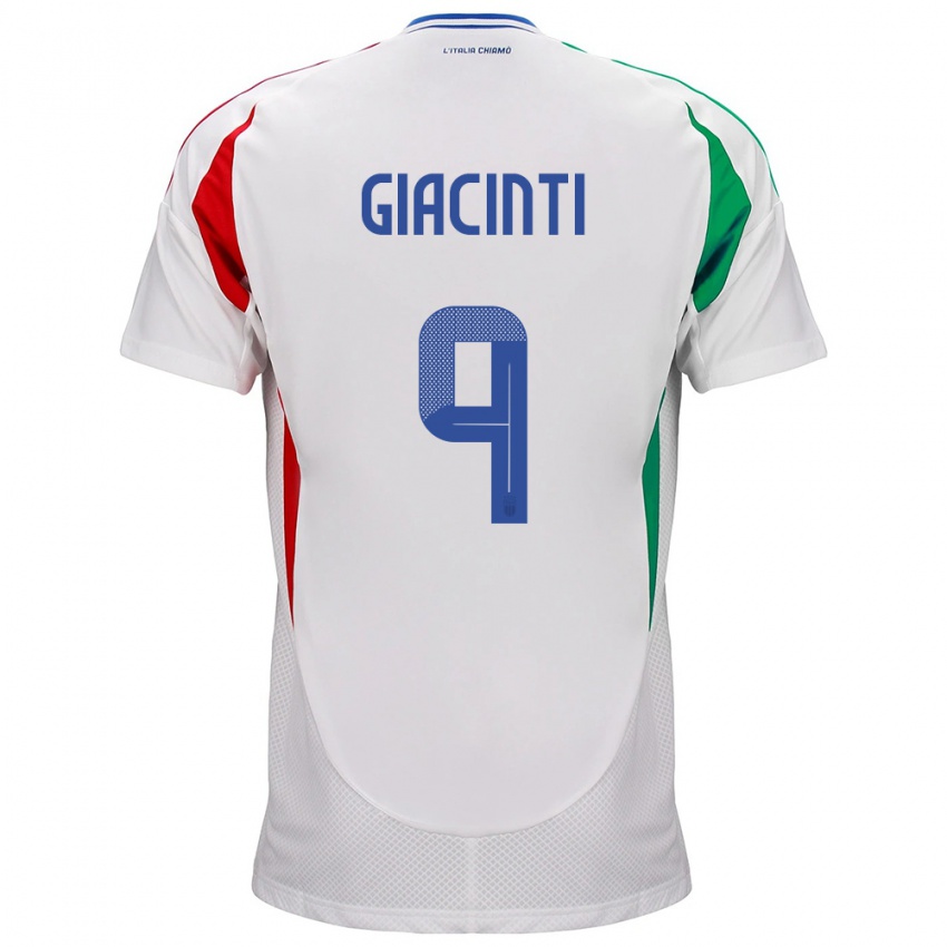 Hombre Camiseta Italia Valentina Giacinti #9 Blanco 2ª Equipación 24-26 La Camisa México