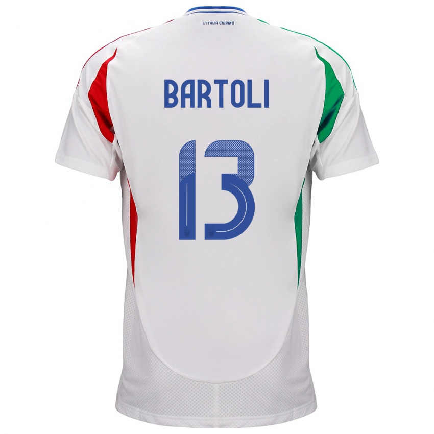 Hombre Camiseta Italia Elisa Bartoli #13 Blanco 2ª Equipación 24-26 La Camisa México