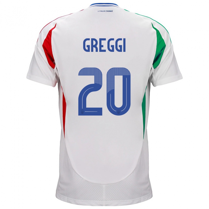 Hombre Camiseta Italia Giada Greggi #20 Blanco 2ª Equipación 24-26 La Camisa México