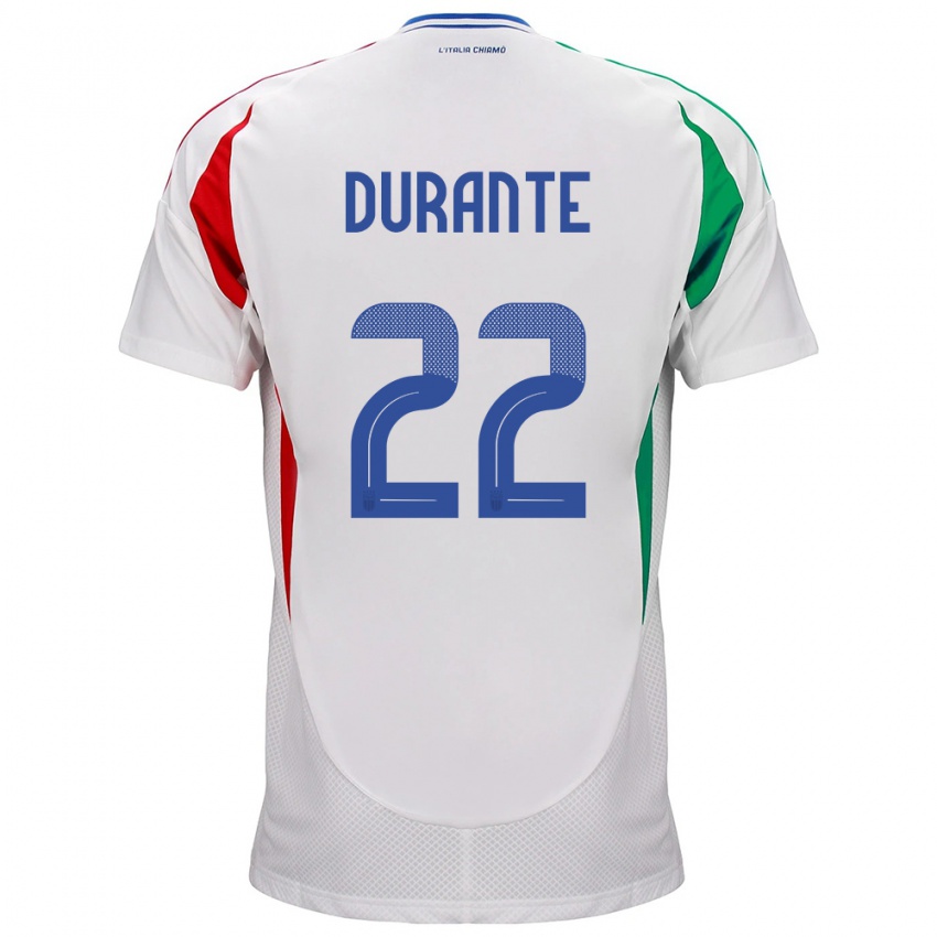 Hombre Camiseta Italia Francesca Durante #22 Blanco 2ª Equipación 24-26 La Camisa México