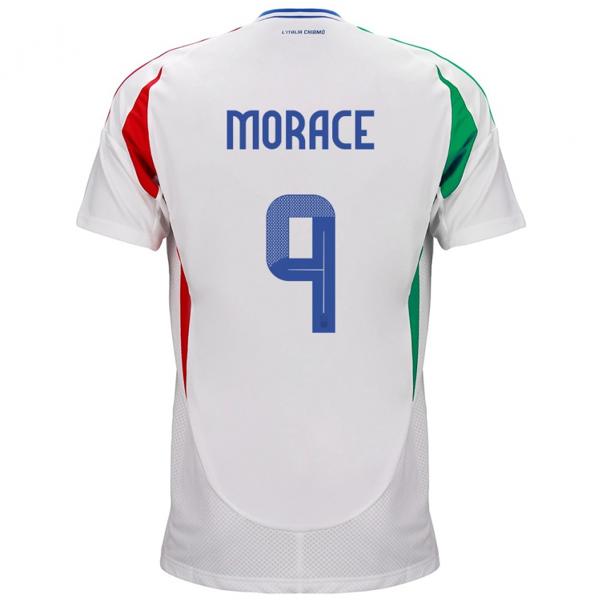 Hombre Camiseta Italia Carolina Morace #9 Blanco 2ª Equipación 24-26 La Camisa México