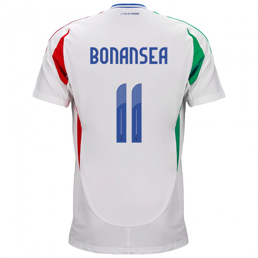 Hombre Camiseta Italia Barbara Bonansea #11 Blanco 2ª Equipación 24-26 La Camisa México