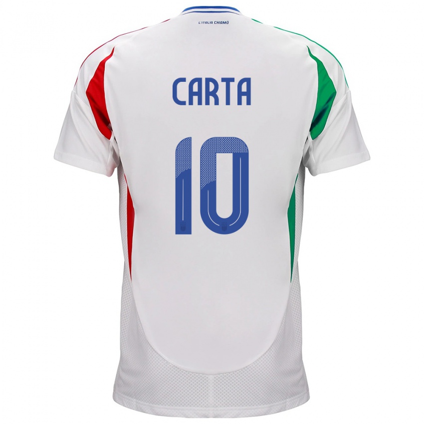 Hombre Camiseta Italia Antonella Carta #10 Blanco 2ª Equipación 24-26 La Camisa México