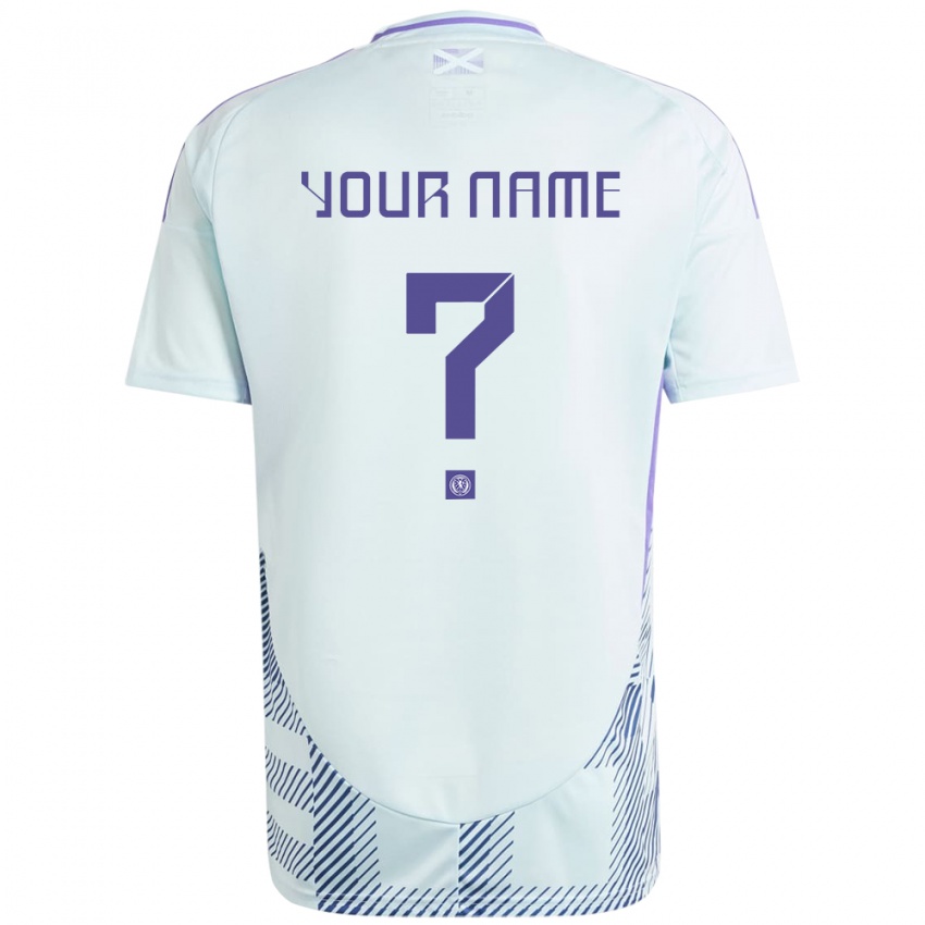 Hombre Camiseta Escocia Su Nombre #0 Azul Menta Claro 2ª Equipación 24-26 La Camisa México