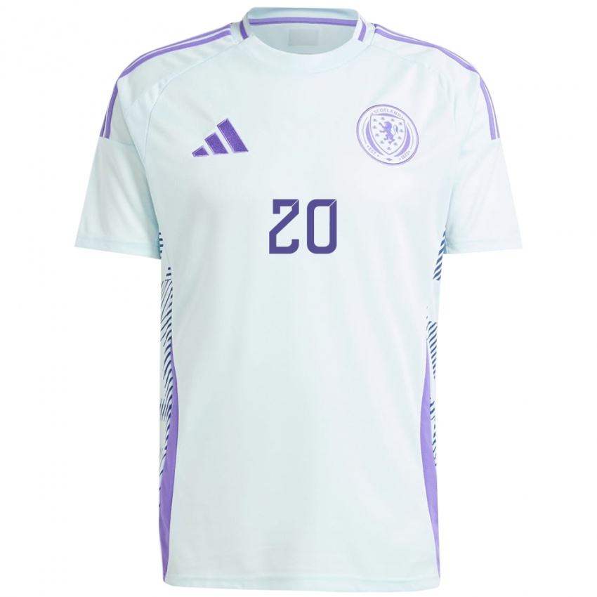 Hombre Camiseta Escocia Johnny Emerson #20 Azul Menta Claro 2ª Equipación 24-26 La Camisa México