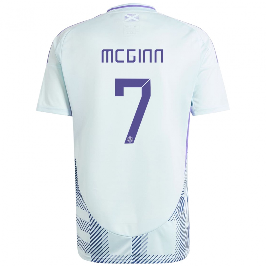 Hombre Camiseta Escocia John Mcginn #7 Azul Menta Claro 2ª Equipación 24-26 La Camisa México
