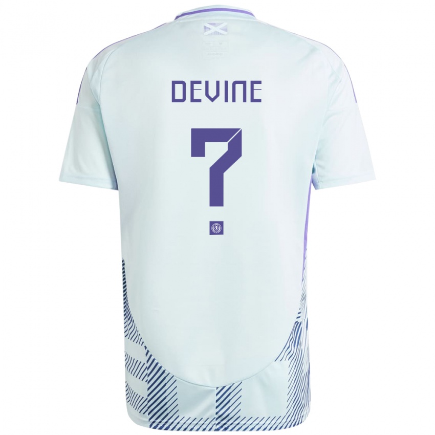 Hombre Camiseta Escocia Adam Devine #0 Azul Menta Claro 2ª Equipación 24-26 La Camisa México