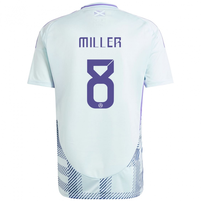 Hombre Camiseta Escocia Lennon Miller #8 Azul Menta Claro 2ª Equipación 24-26 La Camisa México