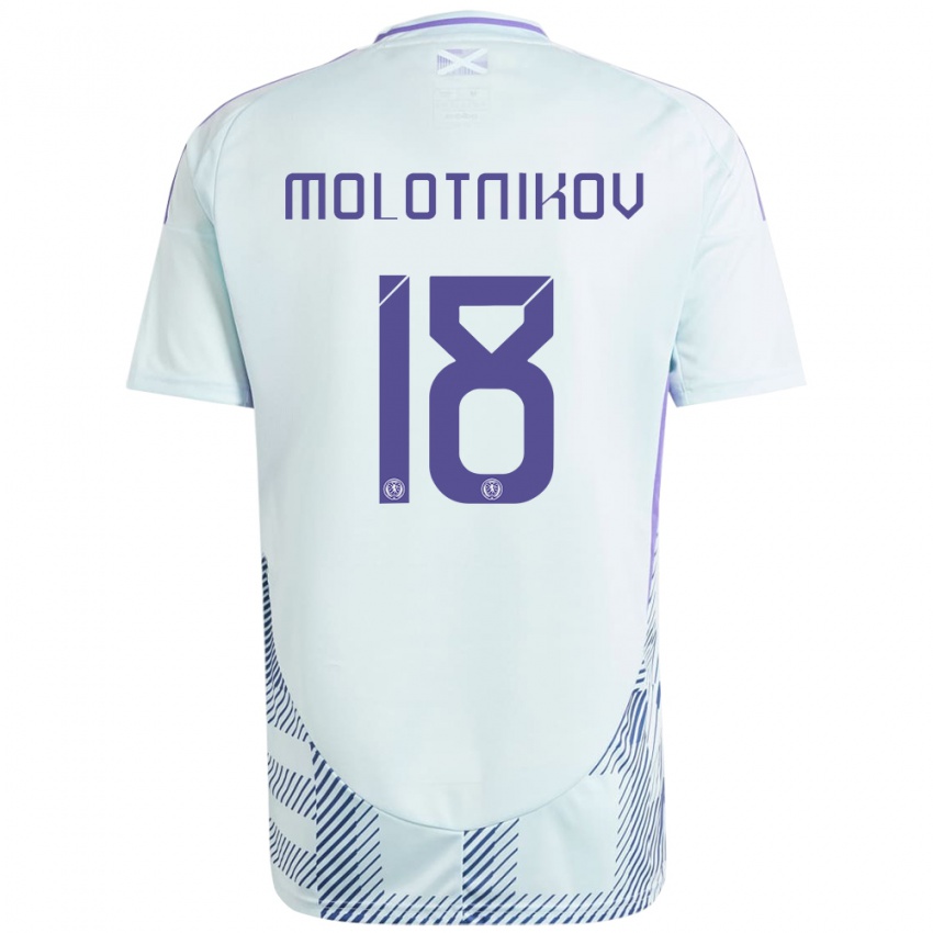 Hombre Camiseta Escocia Rudi Molotnikov #18 Azul Menta Claro 2ª Equipación 24-26 La Camisa México