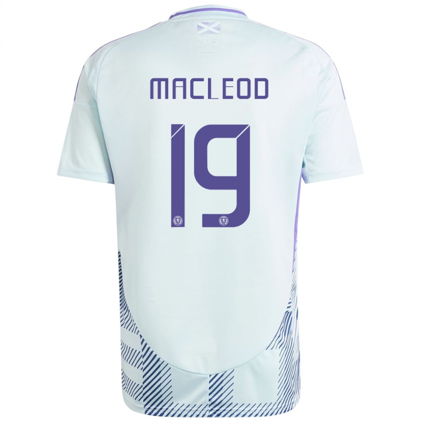 Hombre Camiseta Escocia Rory Macleod #19 Azul Menta Claro 2ª Equipación 24-26 La Camisa México