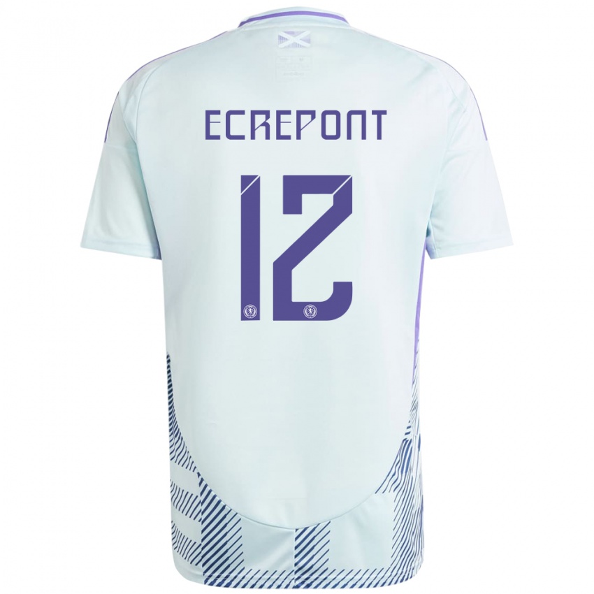 Hombre Camiseta Escocia Oliver Ecrepont #12 Azul Menta Claro 2ª Equipación 24-26 La Camisa México