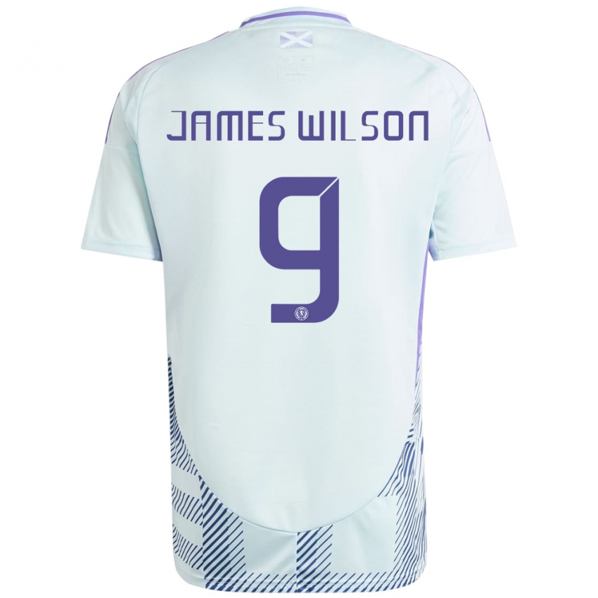 Hombre Camiseta Escocia James Wilson #9 Azul Menta Claro 2ª Equipación 24-26 La Camisa México