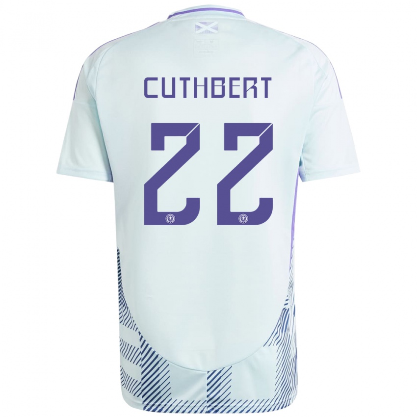 Hombre Camiseta Escocia Erin Cuthbert #22 Azul Menta Claro 2ª Equipación 24-26 La Camisa México