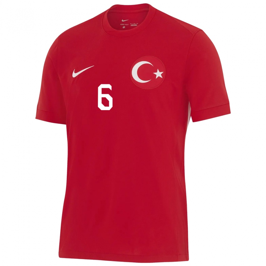 Hombre Camiseta Turquía Meryem Cennet Çal #6 Rojo 2ª Equipación 24-26 La Camisa México