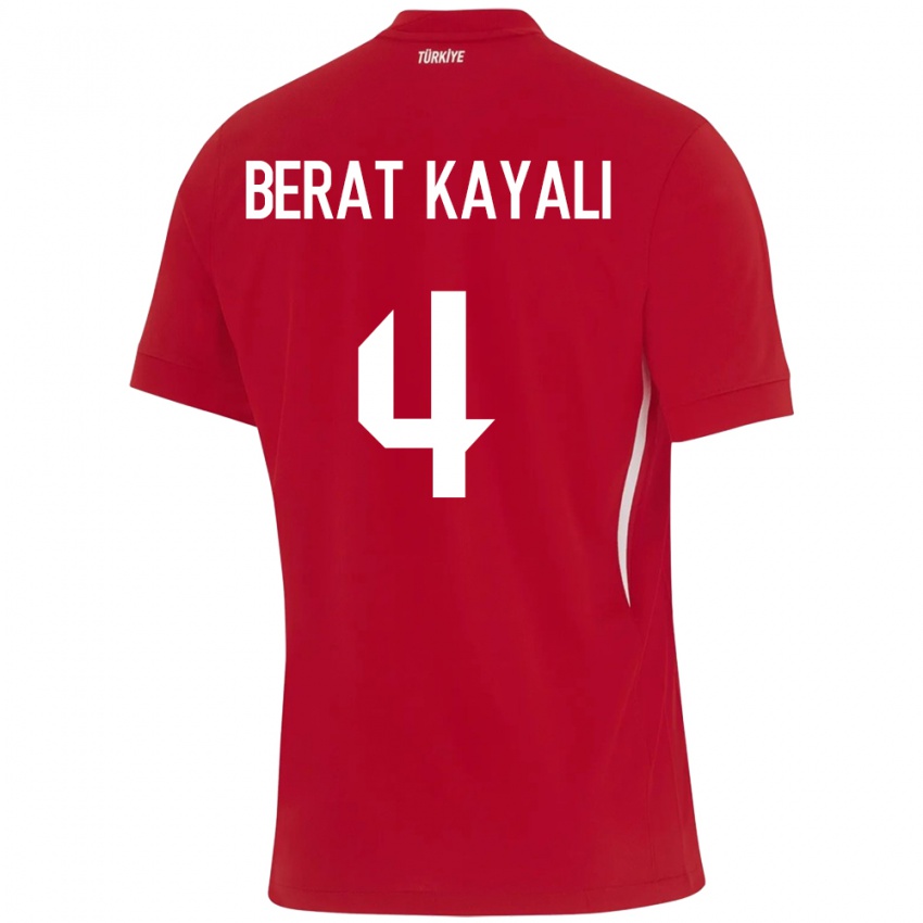 Hombre Camiseta Turquía Hasan Berat Kayalı #4 Rojo 2ª Equipación 24-26 La Camisa México