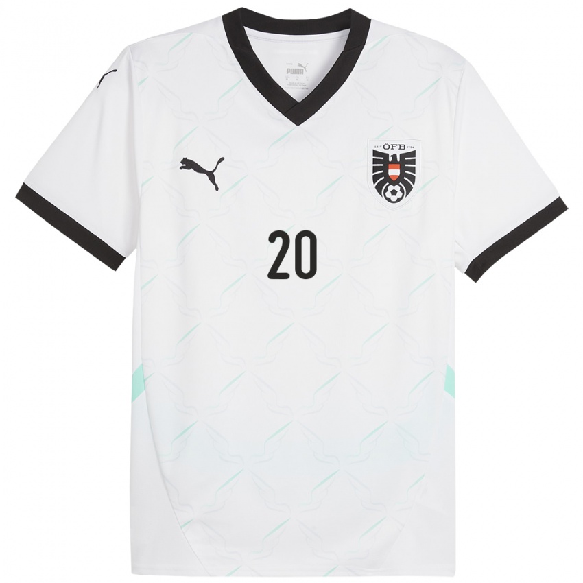 Hombre Camiseta Austria Lilli Purtscheller #20 Blanco 2ª Equipación 24-26 La Camisa México