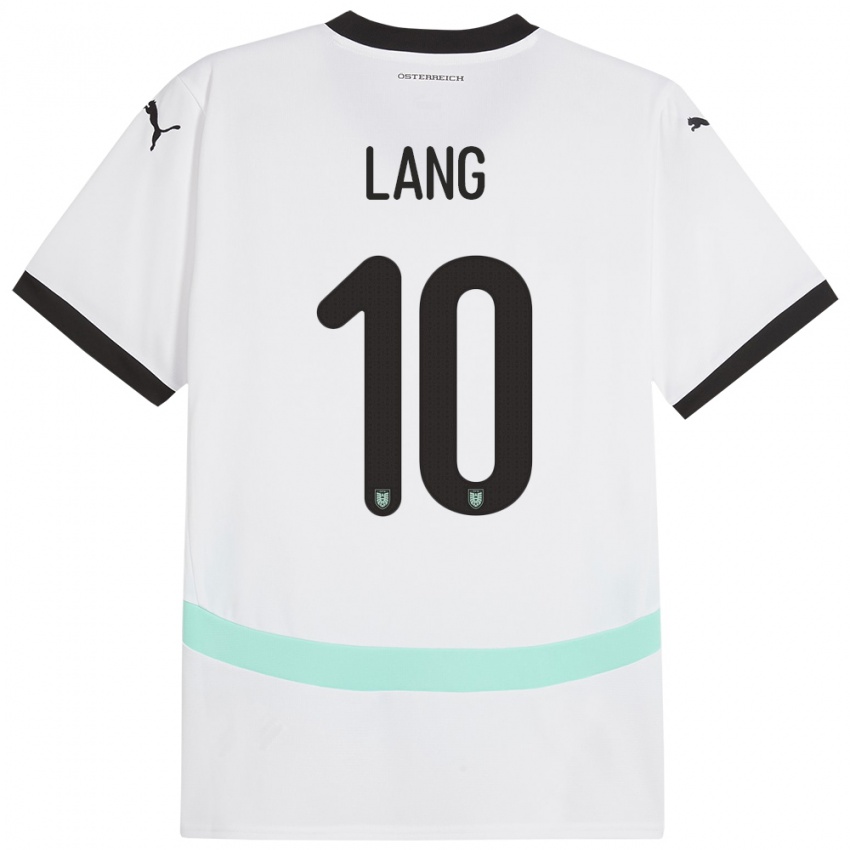 Hombre Camiseta Austria Christoph Lang #10 Blanco 2ª Equipación 24-26 La Camisa México