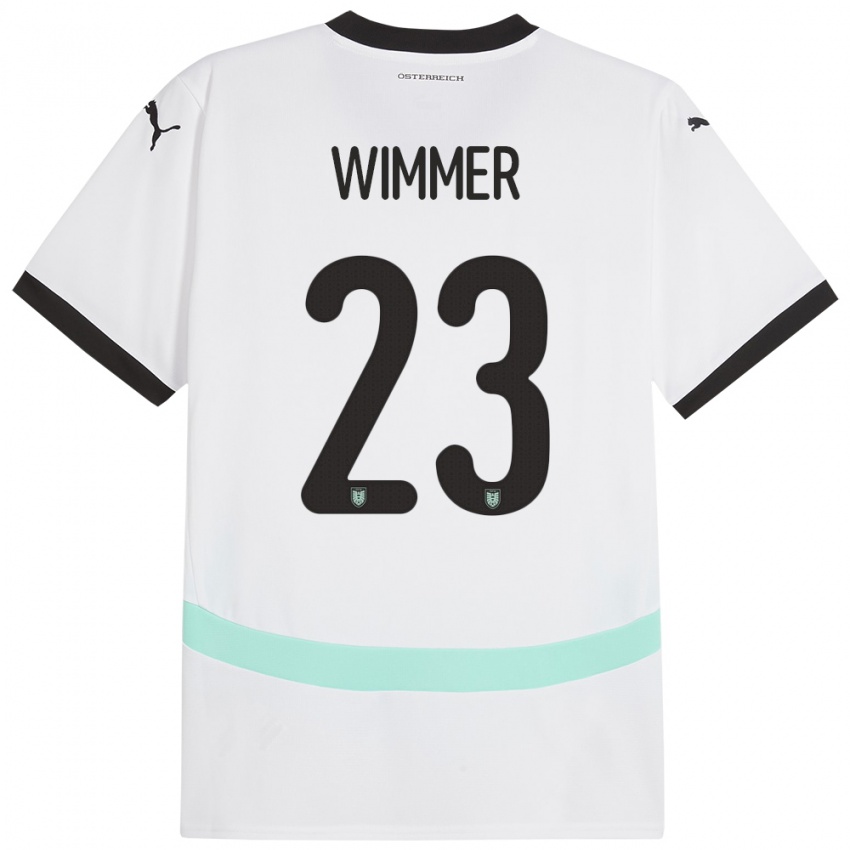 Hombre Camiseta Austria Patrick Wimmer #23 Blanco 2ª Equipación 24-26 La Camisa México