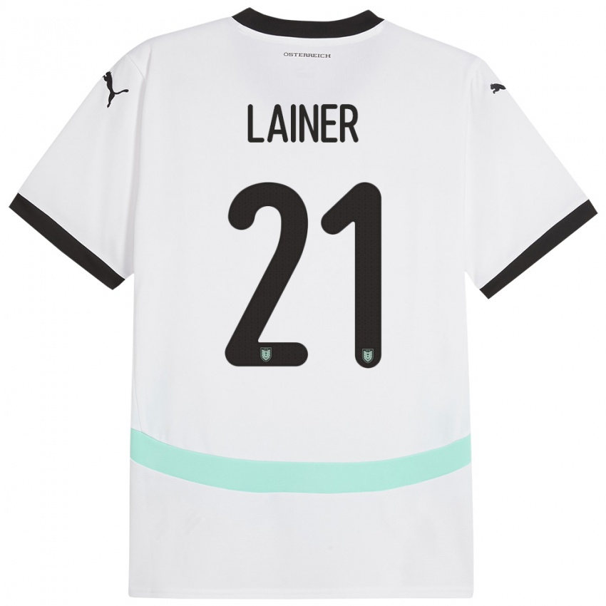 Hombre Camiseta Austria Stefan Lainer #21 Blanco 2ª Equipación 24-26 La Camisa México
