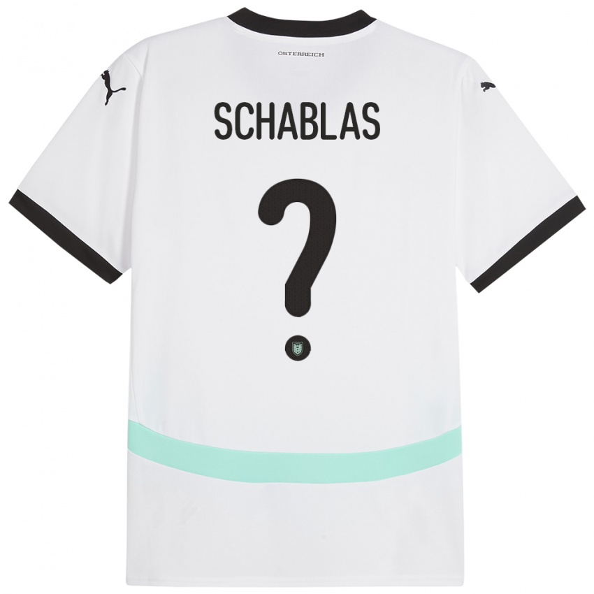 Hombre Camiseta Austria Matteo Schablas #0 Blanco 2ª Equipación 24-26 La Camisa México